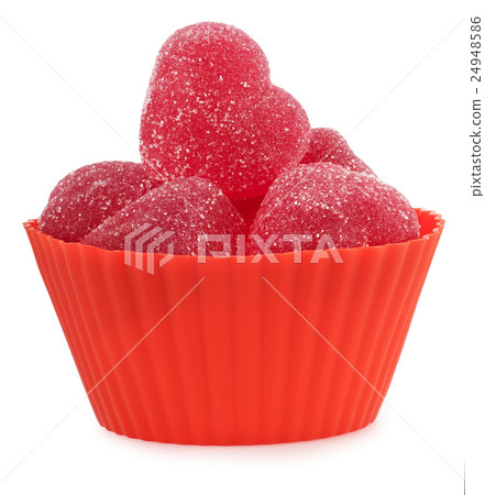 jelly candy hearts in silicone container on white jelly candy hearts in silicone container on white 24948586