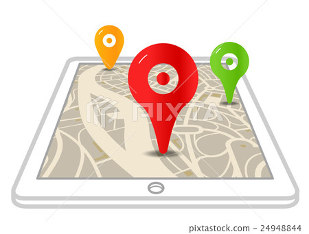 Modern gadget with abstract city map  24948844