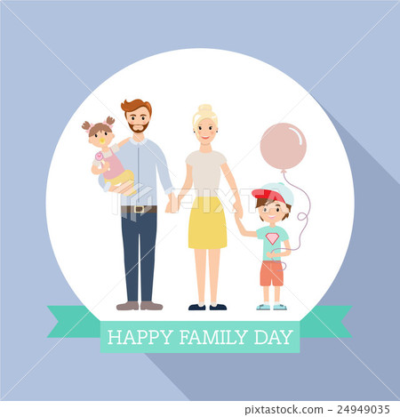 Modern family with children flat design 24949035