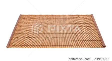Bamboo straw serving mat isolated 24949052