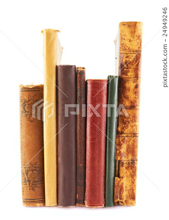 Stack of old books isolated 24949246