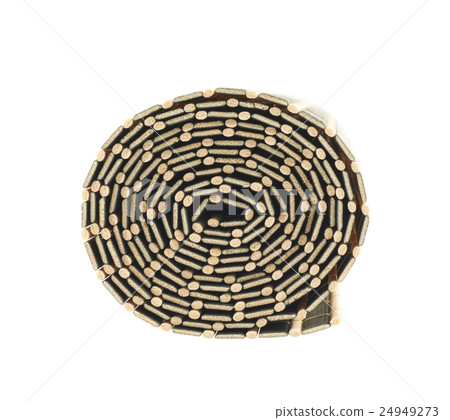 Rolled straw mat isolated 24949273