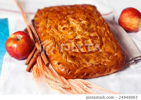 pie pastry with apple and cinnamon in a still life pie pastry with apple and cinnamon in a still life 24949863