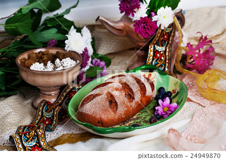 Beautiful Czech nat on loaf in a still life Beautiful Czech nat on loaf in a still life 24949870
