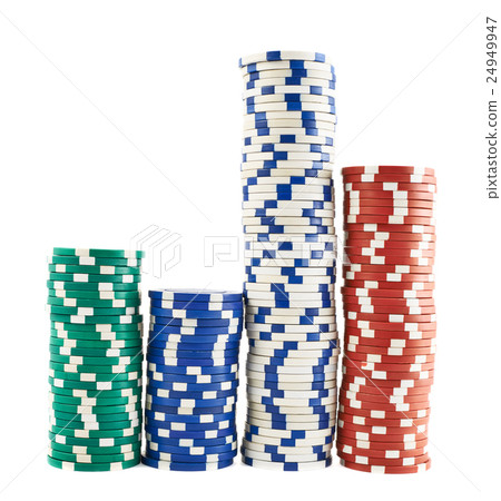 Casino playing chips stacks isolated Casino playing chips stacks isolated 24949947