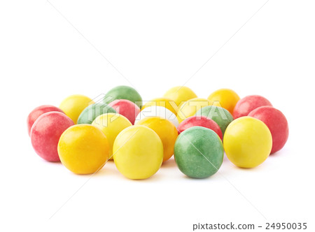 Multiple chewing gum balls isolated 24950035