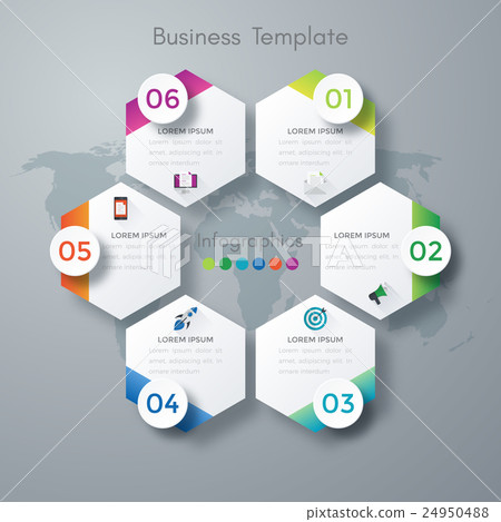 Vector illustration infographics six options. Vector illustration infographics six options. 24950488