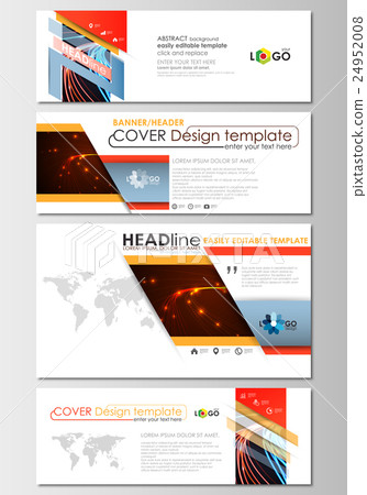Social media and email headers set, modern banners Social media and email headers set, modern banners 24952008