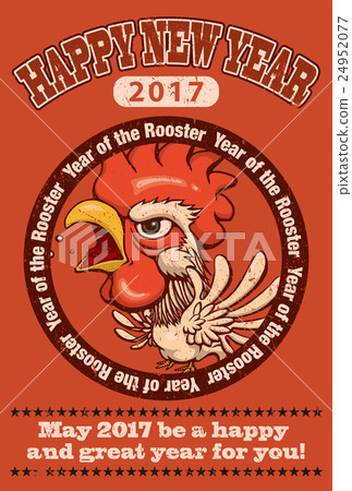 2017新年賀卡模板“喊雞”學院T風英文註釋明信片垂直紅色ver。 2017新年賀卡模板“喊雞”學院T風英文註釋明信片垂直紅色ver。 24952077