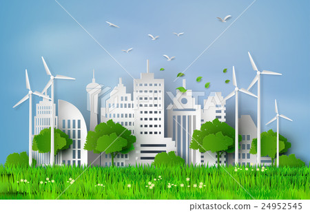 paper cut of eco concept. 24952545