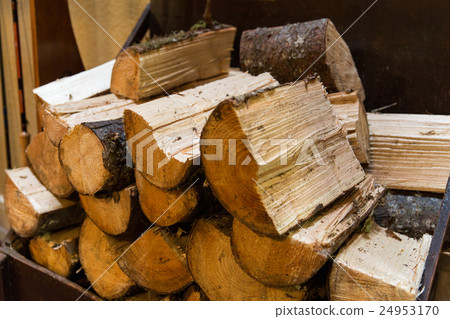 close up of firewood pile close up of firewood pile 24953170