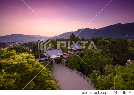 Ueda castle ruins sunset view 24953609