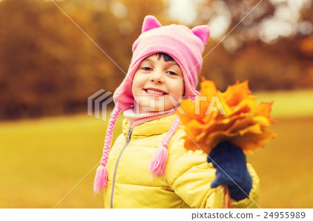 happy beautiful little girl portrait outdoors 24955989