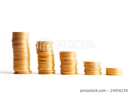 Coin stacks on a white background 24956256