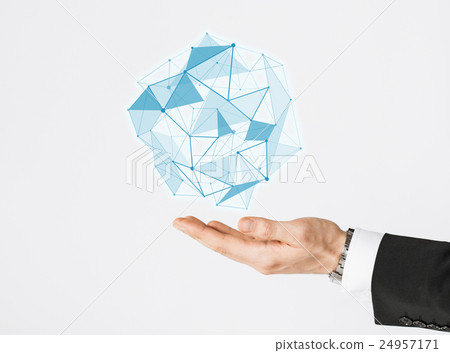 close up of businessman showing virtual projection 24957171