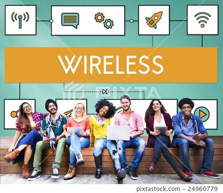 Connection Wireless Online Transmission Transfer Concept 24960779