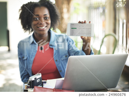 African Woman Email Connection Global Communciations Concept 24960876