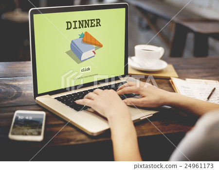 Dinner Cook Book Meal Preparation Concept 24961173