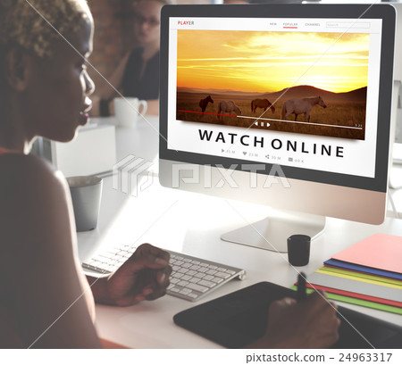 Streaming Multimedia Audio Entertainment Internet Concept 24963317