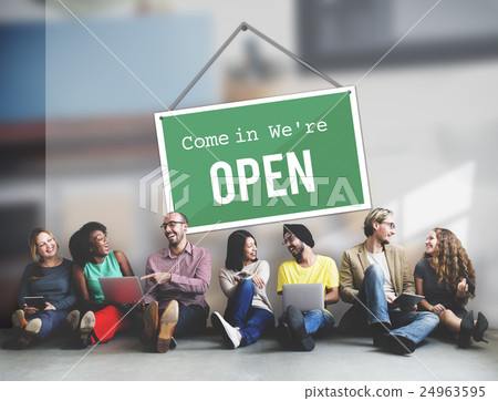 Open Signage Marketing Shop Concept 24963595