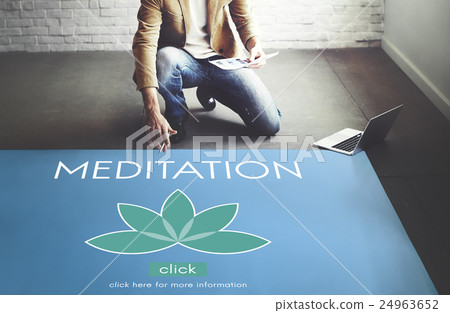 Meditation Healthcare Lotus Flower Graphic Concept Meditation Healthcare Lotus Flower Graphic Concept 24963652