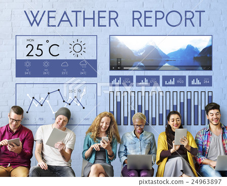 Weather Condition News Report Climate Forecasting Meteorology Temperature Concept 24963897