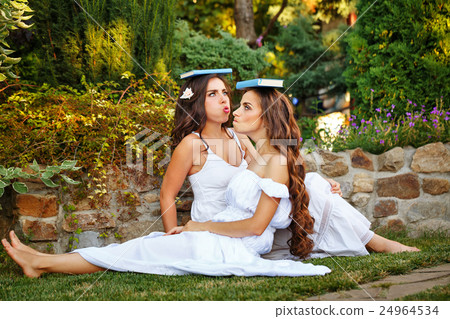 Sisters fool around with books Sisters fool around with books 24964534