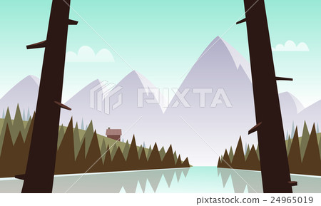 Cartoon Mountain Landscape Cartoon Mountain Landscape 24965019