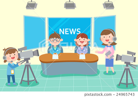 broadcasting station, news, photographing - Stock Illustration ...