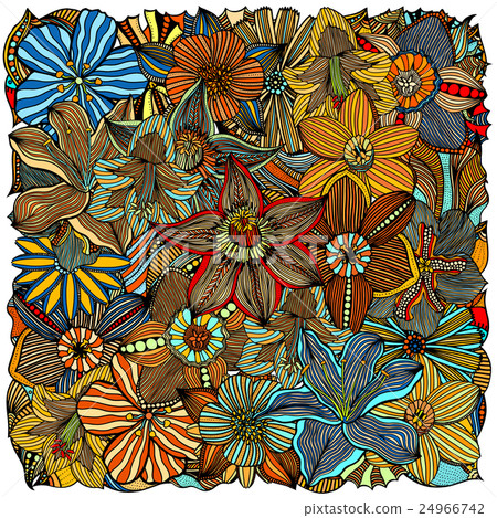 doodle flowers and leafs doodle flowers and leafs 24966742