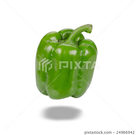 green sweet chilli isolated on white background green sweet chilli isolated on white background 24966942