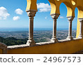Landscape view from an old castle balcony 24967573