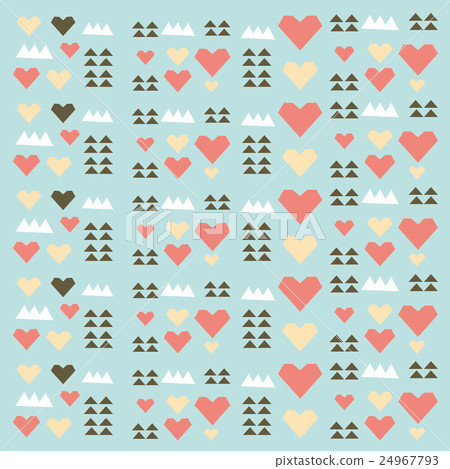 Geometric hearts vector pattern Geometric hearts vector pattern 24967793