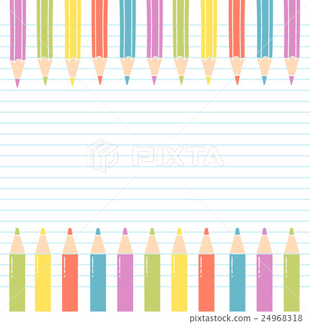 Colored Pencils on notebook sheet with White Space Colored Pencils on notebook sheet with White Space 24968318