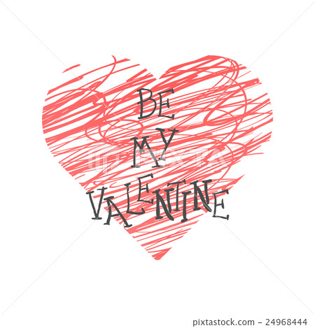 Valentine Day Lettering. Vector illustration 24968444