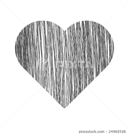 Valentine Day Hand Drawn Heart. Vector 24968586