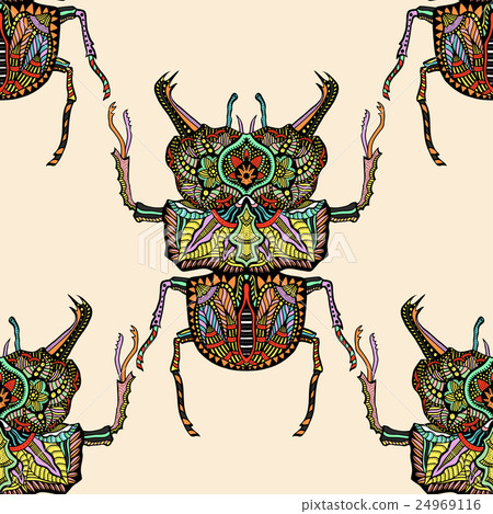 seamless pattern with beetle 24969116