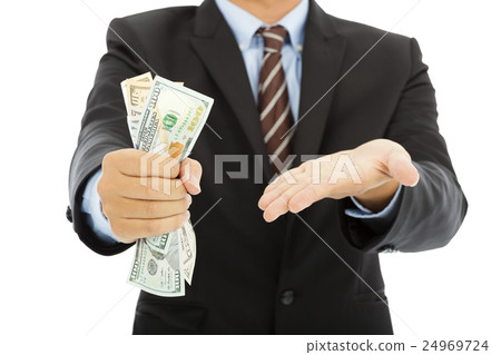 businessman clench us dollars and gesture 24969724