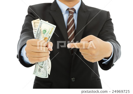 businessman holding us dollars and gesture 24969725