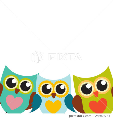 Cute Owl Pattern Background with Place for Your 24969784