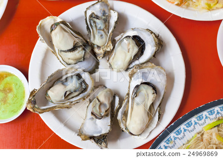 nutrition sea food  barbecue Oysters with mustard 24969869
