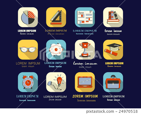 Self study and education themed icons set. 24970518
