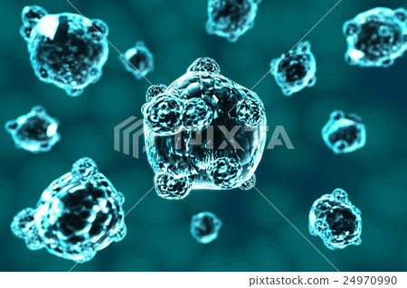 3D render virus cells. 24970990