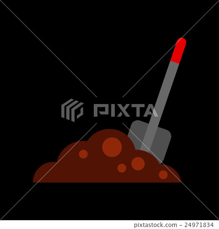 flat icon on background halloween Plot shovel 24971834