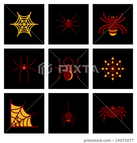 assembly flat icons halloween spider web 24972077