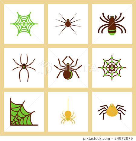 assembly flat icons halloween spider web assembly flat icons halloween spider web 24972079