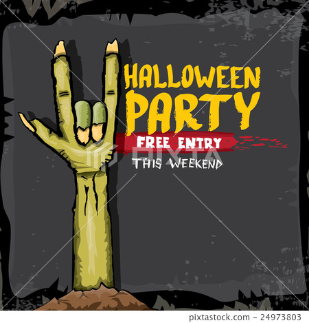 Halloween vector rock n roll zombie background Halloween vector rock n roll zombie background 24973803