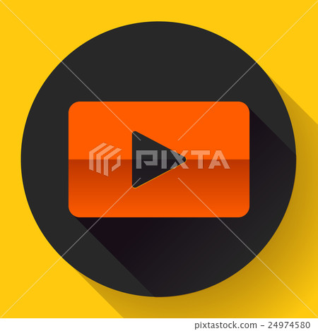 flat video play player icon botton 24974580