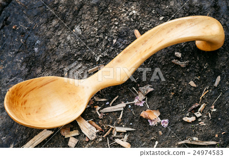 traditional wooden spoon carved from hawthorn wood 24974583