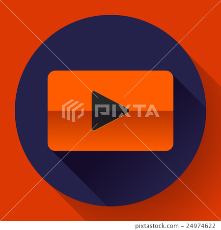 flat video play player icon botton-插圖素材 [24974622] - PIXTA圖庫